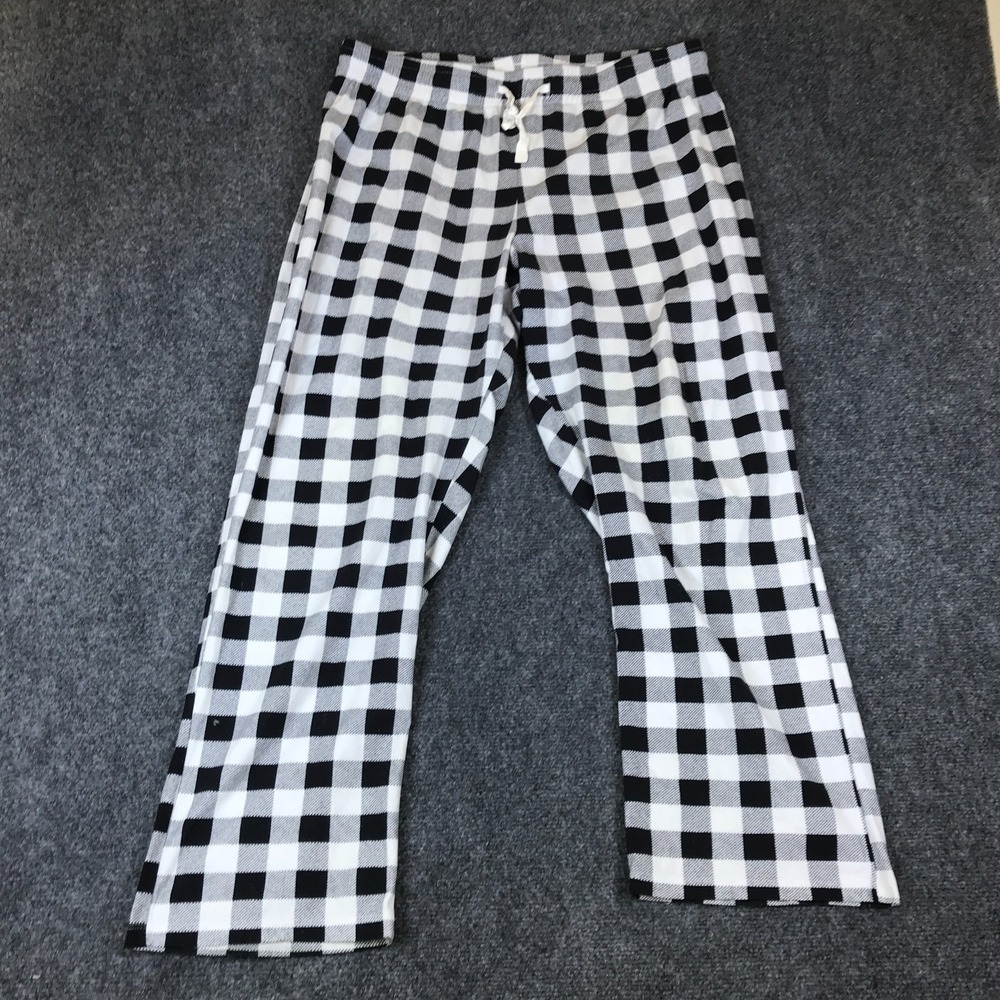 Calvin Klein Sleepwear Pajama Pants Womens 34x27.5 Black White Buffalo Plaid